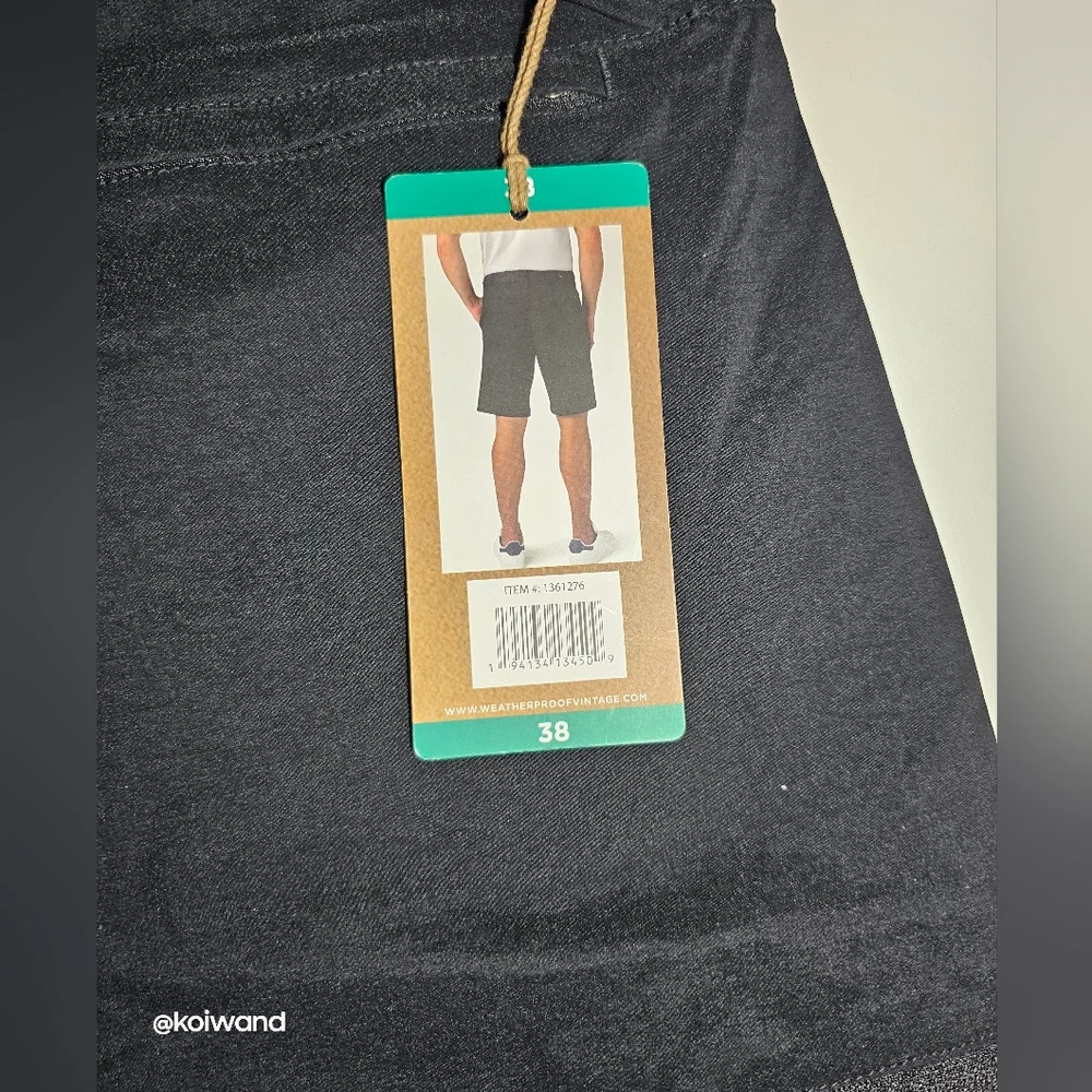Weatherproof Vintage Men's Flat Front Gray Stretch Trail Short.